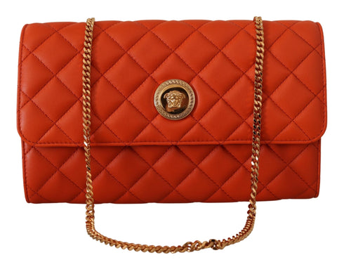 Versace Red Nappa Leather Medusa Evening Bag